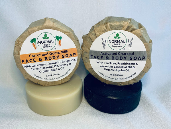 Carrot and Goats Milk Face Soap with Geranium Essential Oil; Organic Rose-hip Jojoba Oil