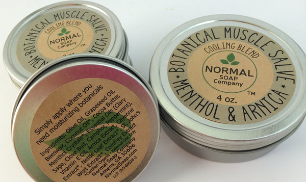 Botanical Muscle Salve featuring Organic Botanicals infused in Beneficial Oils