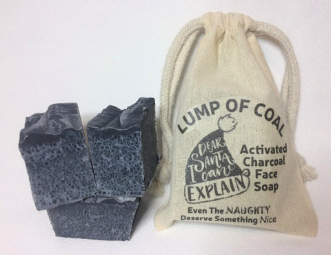 Lump of Coal - Activated Charcoal Face Soap featuring Tea Tree & Geranium Essential Oil; Camellia Seed and Organic Jojoba Oil