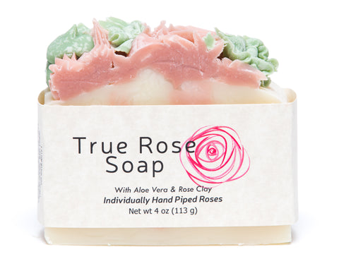 True Rose Handcrafted Soap features individually hand-piped roses