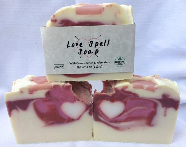 Love Spell Type Handmade Natural Soap with Aloe Vera and Cocoa Butter