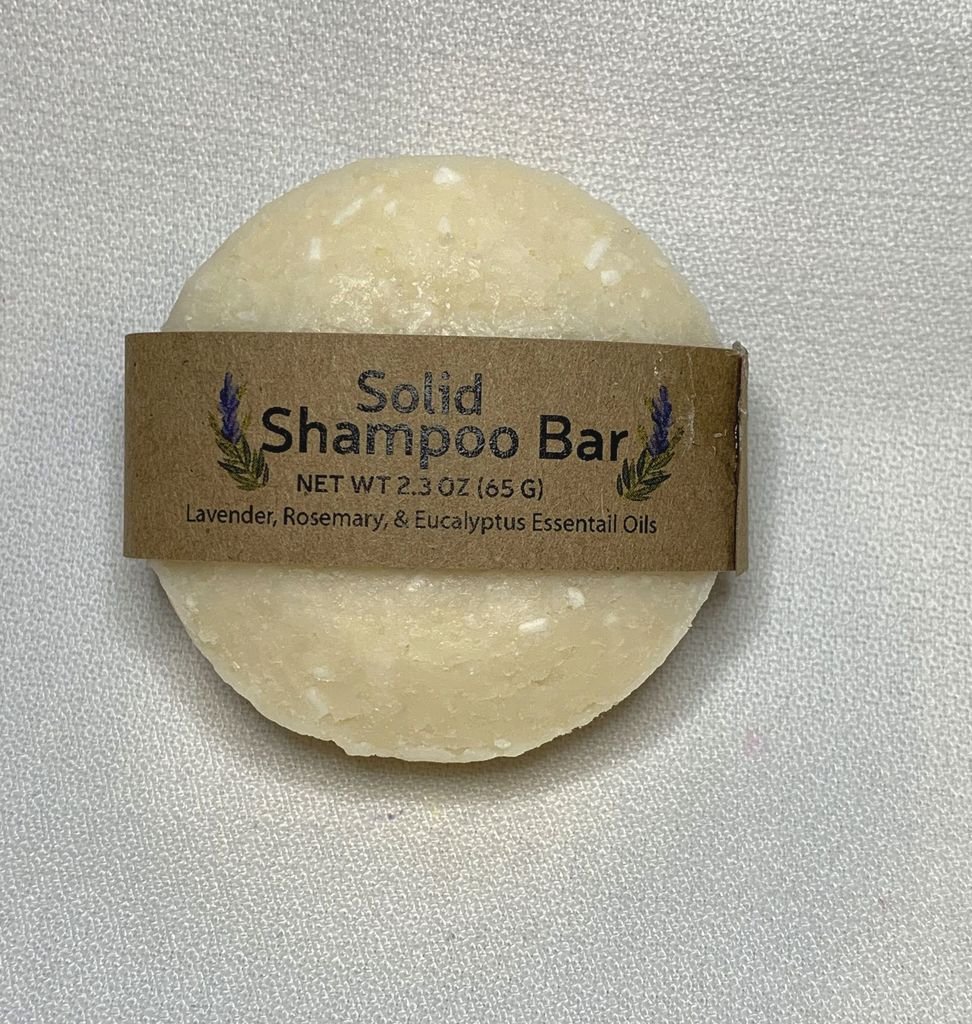 Solid Shampoo Bar in 100% biodegradable packaging