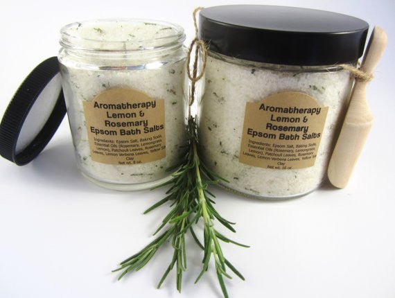 Aromatherapy Epsom Bath Salts in Glass Jar