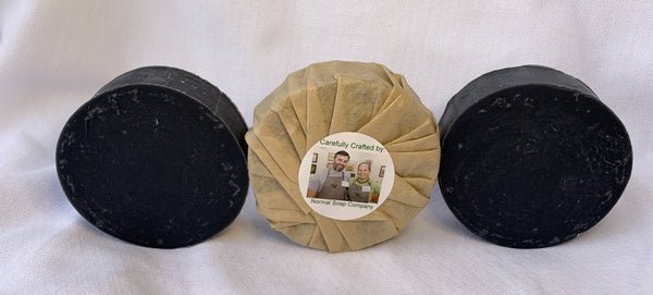 Activated Charcoal Face Soap featuring Tea Tree & Geranium Essential Oil; Camellia Seed and Organic Jojoba Oil