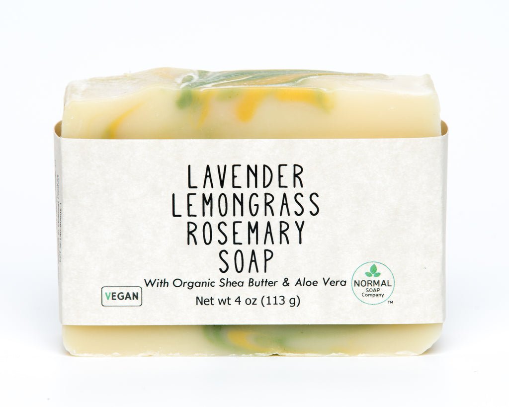 Lavender Lemongrass Rosemary Handmade Soap with Organic Aloe Vera and Organic Shea Butter