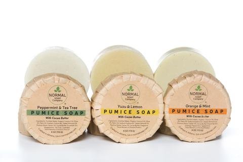 Pumice Soap in three scents: Peppermint Tea Tree, Orange Mint and Yuzu Lemon